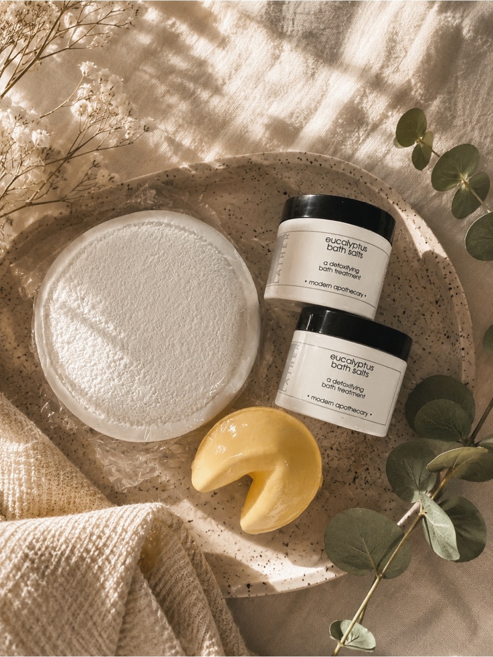 Eucalyptus Bath Salts Duo with Citrus Bath Bomb